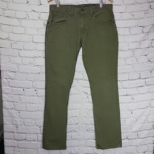 Free World Night Train Mens Jeans 32x32 Straight Leg Army Green